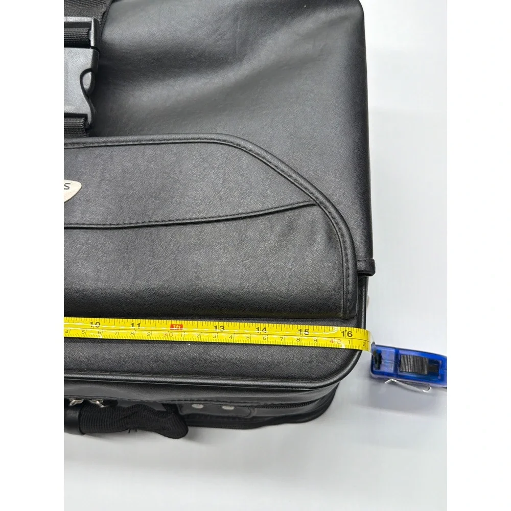 Samsonite‎ Black Faux Leather Laptop Briefcase Business Travel Bag Organizer